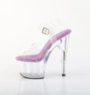 ADORE-708 Plateau Sandaletten Transparent/Lila | Pleaser