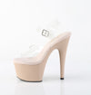 ADORE-708 Plateau Sandaletten Beige Lack von Pleaser – Ansicht 3