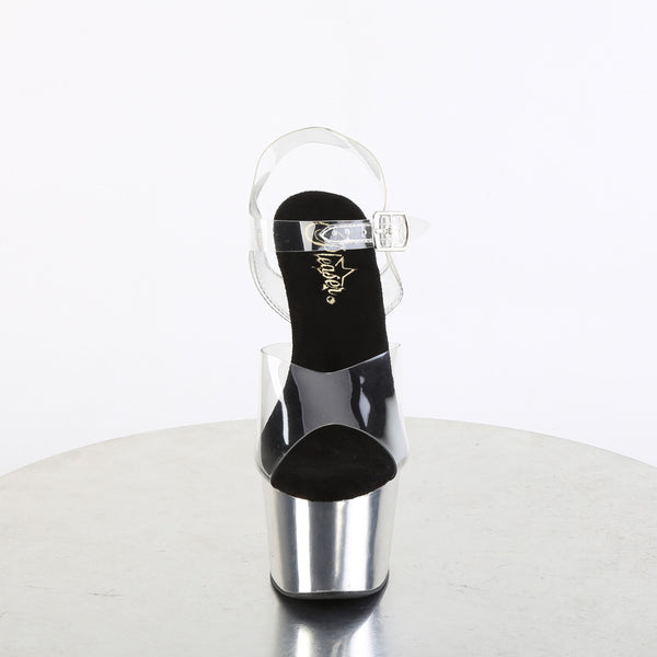 ADORE-708 Plateau Sandaletten Silber | Pleaser