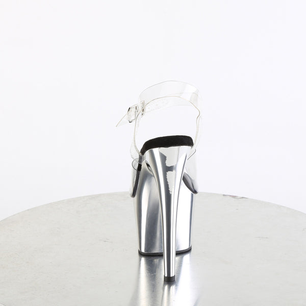 ADORE-708 Plateau Sandaletten Silber | Pleaser
