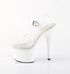 ADORE-708 Plateau Sandaletten Weiß/Transparent | Pleaser