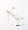 ADORE-708 Plateau Sandaletten Weiß/Transparent | Pleaser