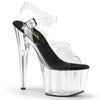 ADORE-708 Plateau Sandaletten Schwarz/Transparent | Pleaser
