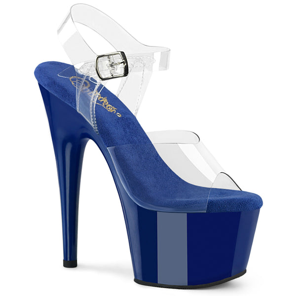 ADORE-708 Plateau Sandaletten Dunkel Blau Lack von Pleaser