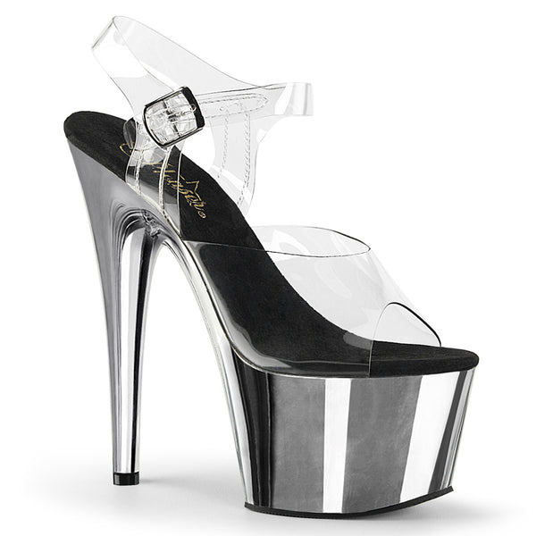 ADORE-708 Plateau Sandaletten Silber | Pleaser