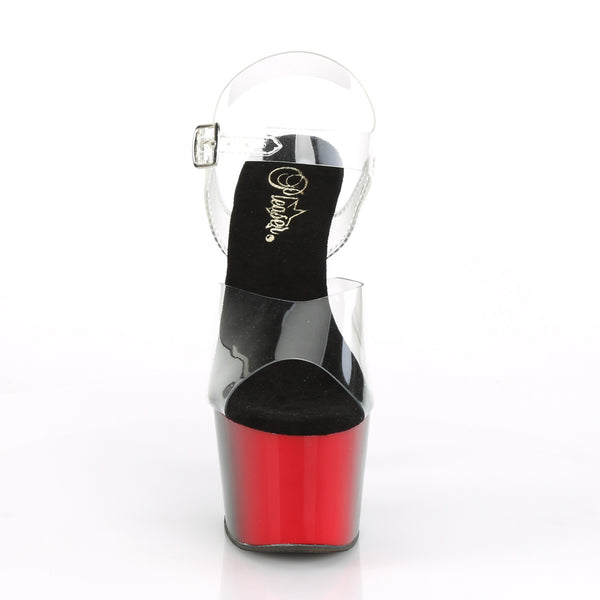 ADORE-708BR Plateau Sandaletten - Schwarz Rot | Pleaser