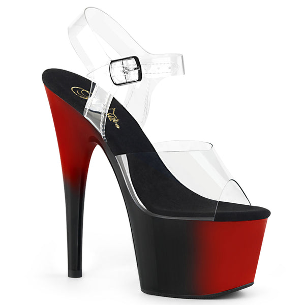 ADORE-708BR Plateau Sandaletten - Schwarz Rot | Pleaser
