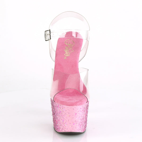 ADORE-708CF Plateau Sandaletten - Pink Konfetti | Pleaser