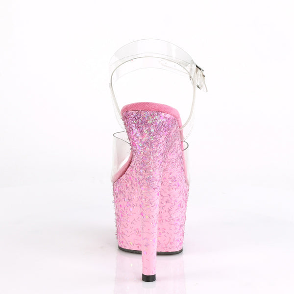 ADORE-708CF Plateau Sandaletten - Pink Konfetti | Pleaser