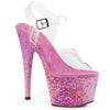 ADORE-708CF Plateau Sandaletten - Pink Konfetti | Pleaser