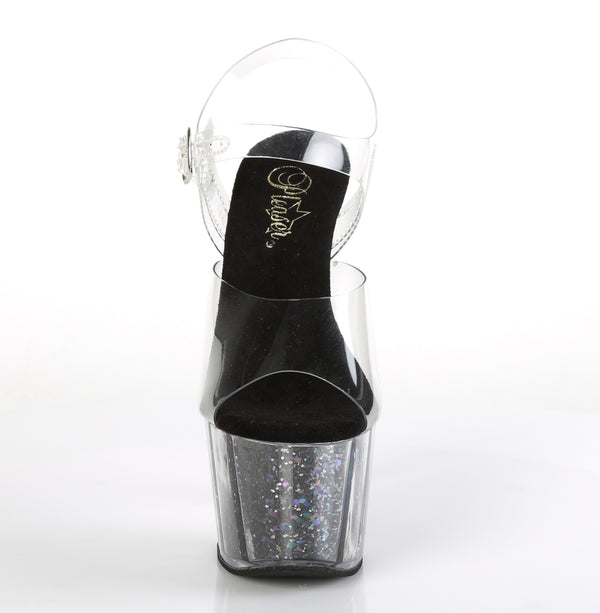 ADORE-708CG Plateau Sandaletten Schwarz | Pleaser