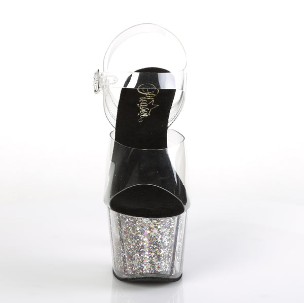 ADORE-708CG Plateau Sandaletten Silber | Pleaser