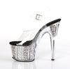ADORE-708CG Plateau Sandaletten Silber | Pleaser