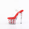 ADORE-708FL Plateau Sandaletten Rot Rosen | Pleaser