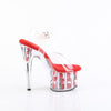ADORE-708FL Plateau Sandaletten Rot Rosen | Pleaser