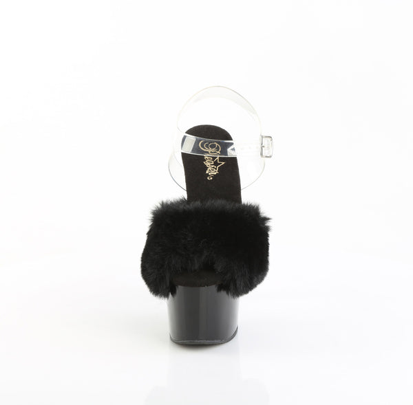 ADORE-708FUR Sandalette Plateauschuhe Schwarz von Pleaser – Ansicht 2