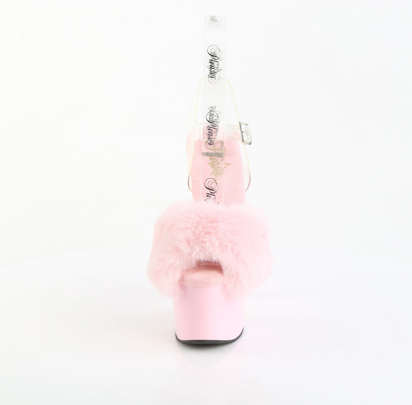 ADORE-708FUR Sandalette Plateauschue Rosa von Pleaser – Ansicht 2