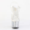 ADORE-708G Plateau Sandaletten - Silber Glitter | Pleaser
