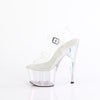 ADORE-708HT - Plateau High Heel Sandaletten - Transparent/Schimmer von Pleaser – Ansicht 3