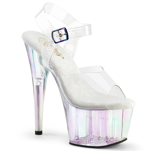 ADORE-708HT - Plateau High Heel Sandaletten - Transparent/Schimmer von Pleaser