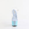ADORE-708LG Plateau Sandaletten Baby Blau Glitzer | Pleaser