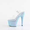 ADORE-708LG Plateau Sandaletten Baby Blau Glitzer | Pleaser