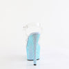 ADORE-708LG Plateau Sandaletten Baby Blau Glitzer | Pleaser