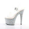 ADORE-708LG Plateau Sandaletten Silber | Pleaser