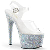 ADORE-708LG Plateau Sandaletten Silber | Pleaser