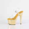 ADORE-708LQ Plateau Sandaletten Gold Transparent Holo von Pleaser – Ansicht 3