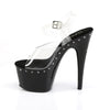 ADORE-708LS Plateau Sandaletten Transparent/Schwarz von Pleaser – Ansicht 3
