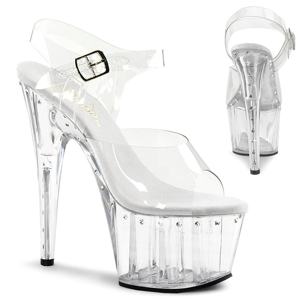 ADORE-708LS Plateau Sandaletten - Transparent von Pleaser