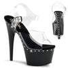 ADORE-708LS Plateau Sandaletten Transparent/Schwarz von Pleaser