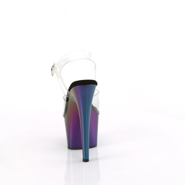 ADORE-708MCH - Plateau High Heel Sandaletten - Schwarz/Regenbogen von Pleaser – Ansicht 4