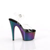 ADORE-708MCH - Plateau High Heel Sandaletten - Schwarz/Regenbogen von Pleaser – Ansicht 5