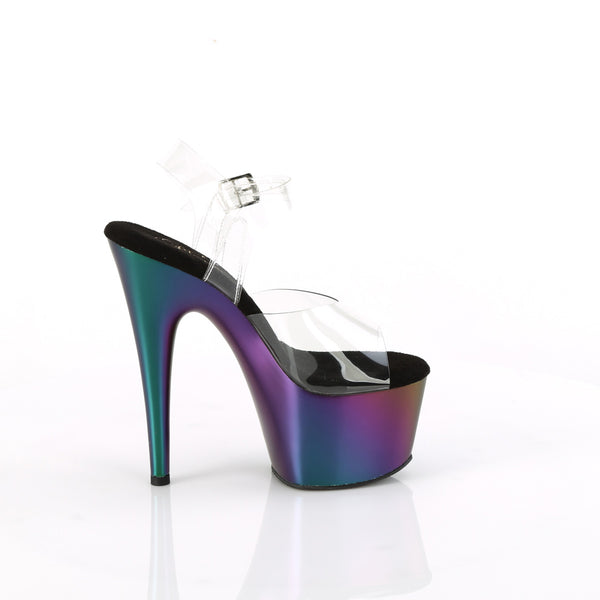 ADORE-708MCH - Plateau High Heel Sandaletten - Schwarz/Regenbogen von Pleaser – Ansicht 5