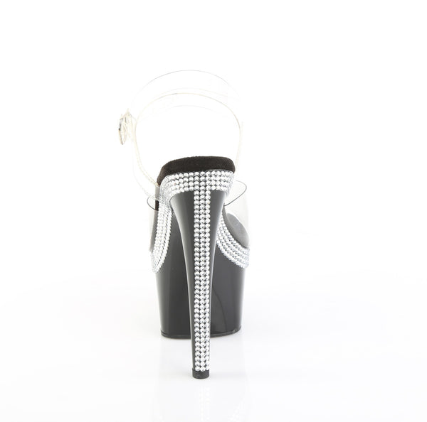 ADORE-708MLS Sandalette Plateauschuhe Schwarz | Pleaser