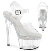 ADORE-708MLS Sandalette Plateauschuhe Transparent | Pleaser