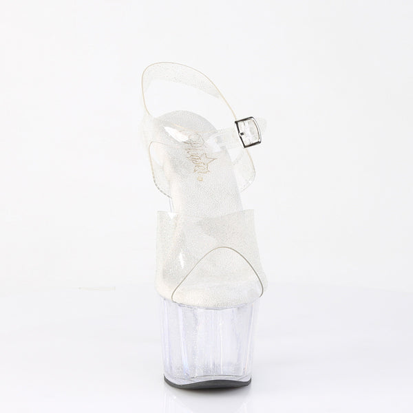 ADORE-708MMG Plateau Sandaletten Transparent von Pleaser – Ansicht 2
