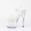 ADORE-708MMG Plateau Sandaletten Transparent von Pleaser – Ansicht 3