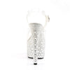 ADORE-708MR-5 Plateau Sandaletten transparent-silber von Pleaser – Ansicht 4