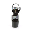 ADORE-708N-DT Plateau Sandaletten Schwarz Grau Holo | Pleaser