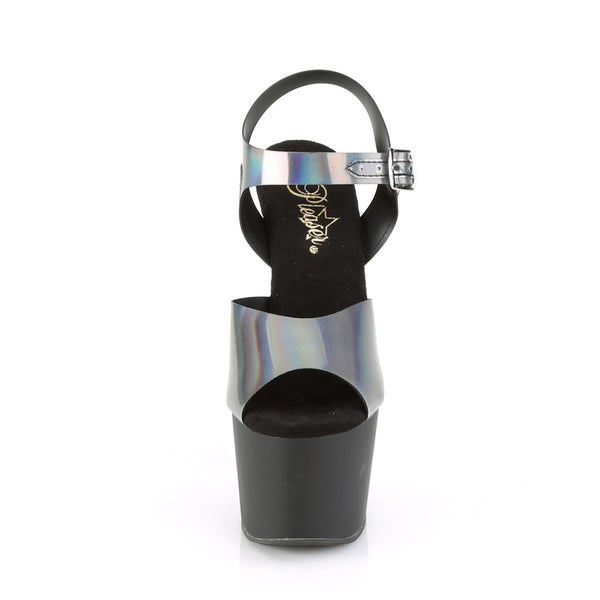 ADORE-708N-DT Plateau Sandaletten Schwarz Grau Holo | Pleaser