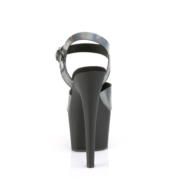ADORE-708N-DT Plateau Sandaletten Schwarz Grau Holo | Pleaser