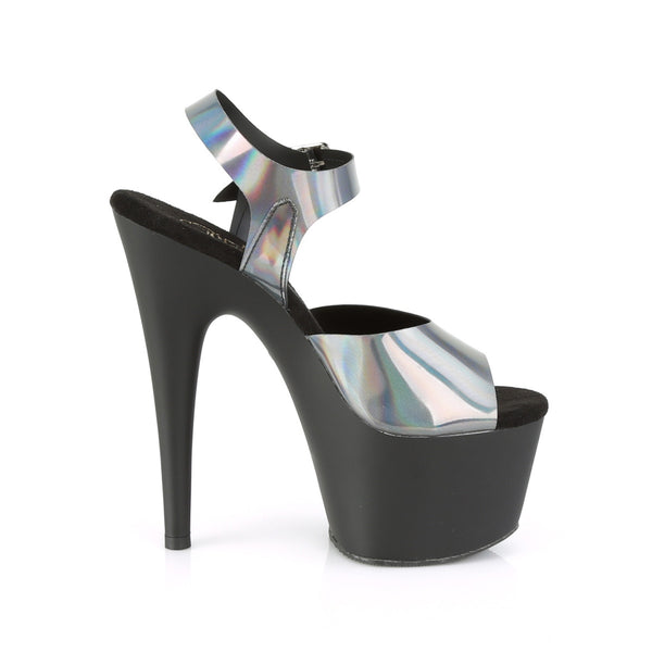 ADORE-708N-DT Plateau Sandaletten Schwarz Grau Holo | Pleaser