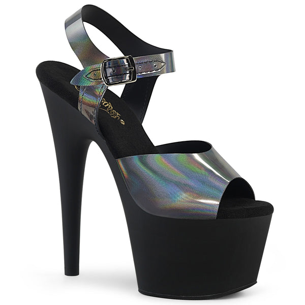 ADORE-708N-DT Plateau Sandaletten Schwarz Grau Holo | Pleaser