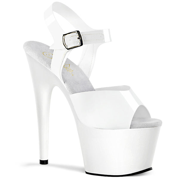 ADORE-708N Plateau Sandaletten Weiß Lack von Pleaser