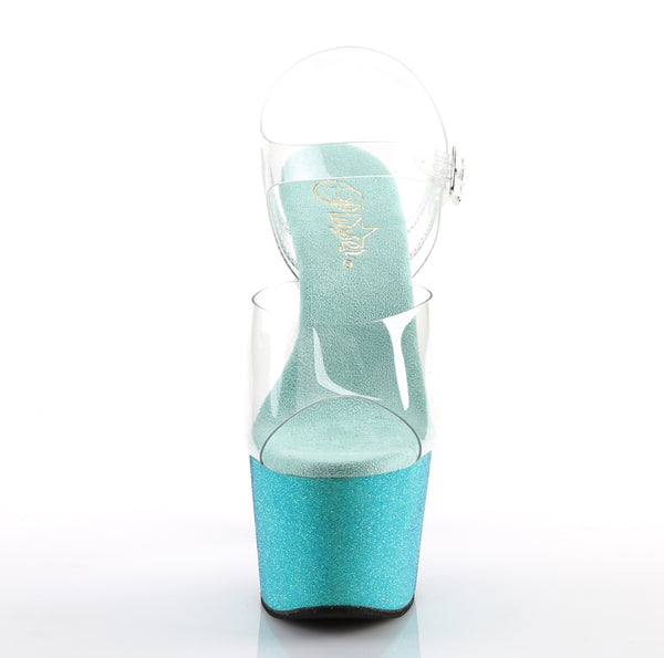 ADORE-708OMBRE Plateau Sandaletten Aqua/Blau von Pleaser – Ansicht 2