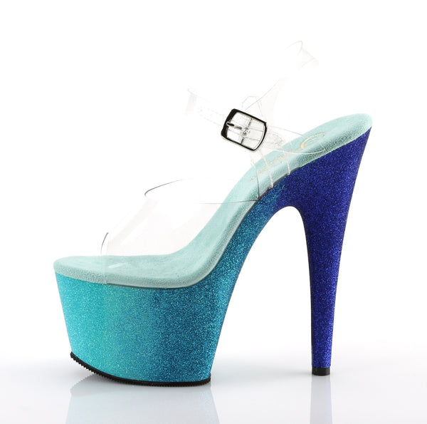ADORE-708OMBRE Plateau Sandaletten Aqua/Blau von Pleaser – Ansicht 3