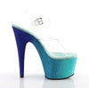 ADORE-708OMBRE Plateau Sandaletten Aqua/Blau von Pleaser – Ansicht 5